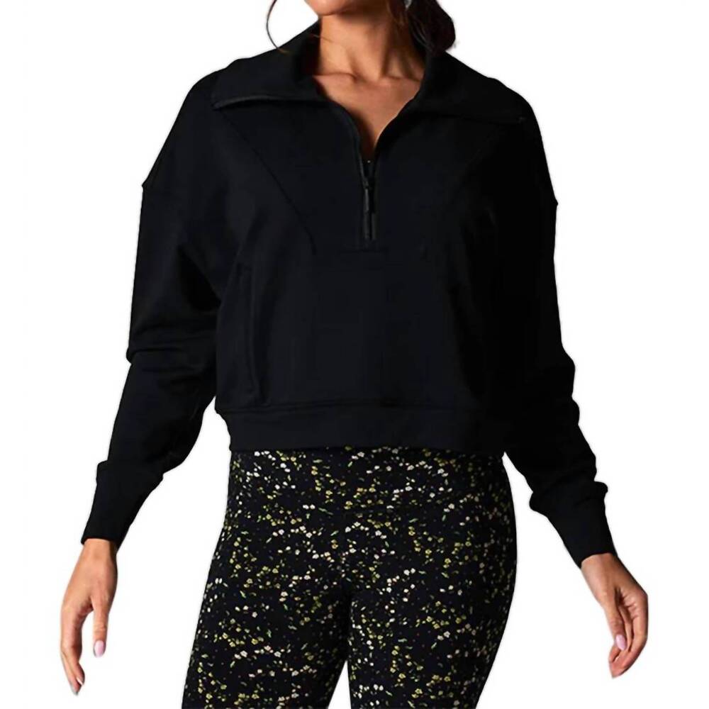 NEW TAVI cozy half zip sweatshirt in ebony